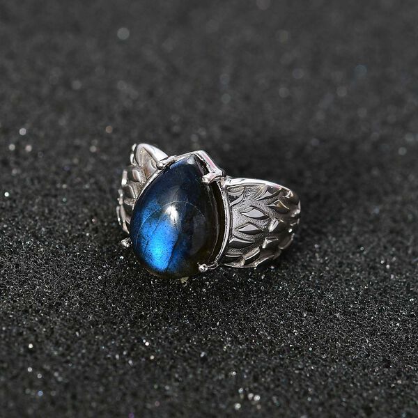 Labradorit Ring Messing (Gr&ouml;&szlig;e 16.00) ca. 6,13 ct image number 3