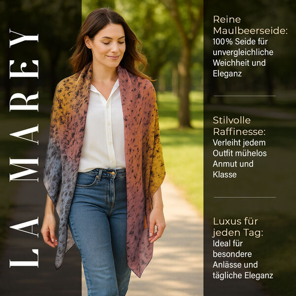 LA MAREY Schal aus 100 % Maulbeerseide, 195&times;110 cm, rot-orange image number 2