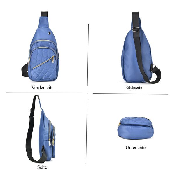 Stepp-Slingtasche, RFID Schutz, Blau image number 4