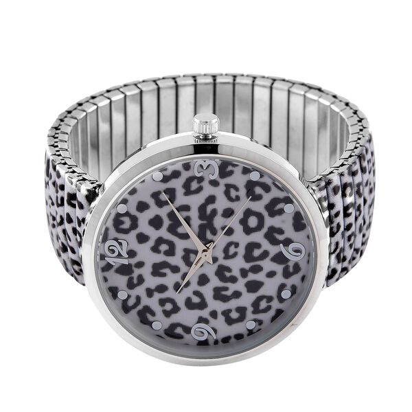 STRADA - Japanisches Uhrwerk, Flexible Uhr, Leopardenfellmuster image number 4