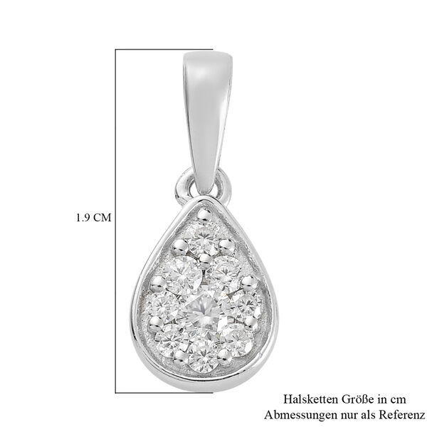 88 Facetten Moissanit Anhänger 925 Silber platiniert ca. 0,31 ct image number 6