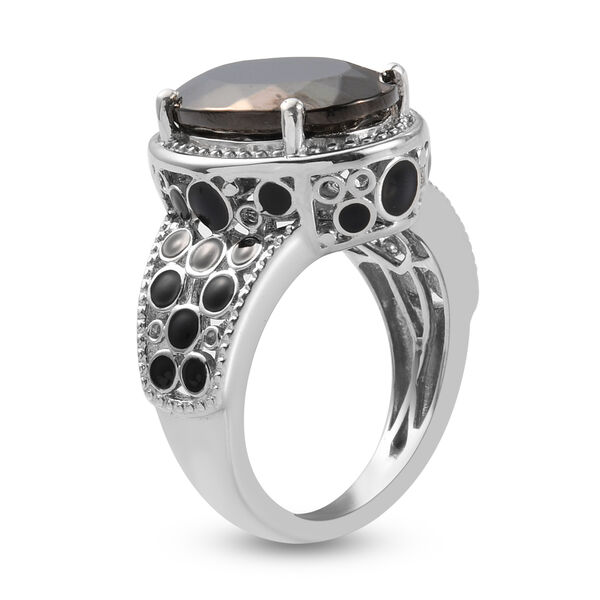 Elite Shungit Ring 925 Silber platiniert  ca. 3,63 ct image number 5