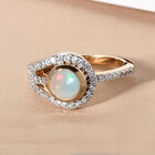 Natürlicher Äthiopischer Opal und Zirkon Ring 925 Silber vergoldet  ca. 1,02 ct image number 1