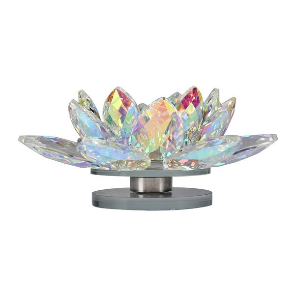 Kristallklare Lotusblume Kerzenhalter mit Drehsockel 18x7,5 cm, Nordlicht image number 3