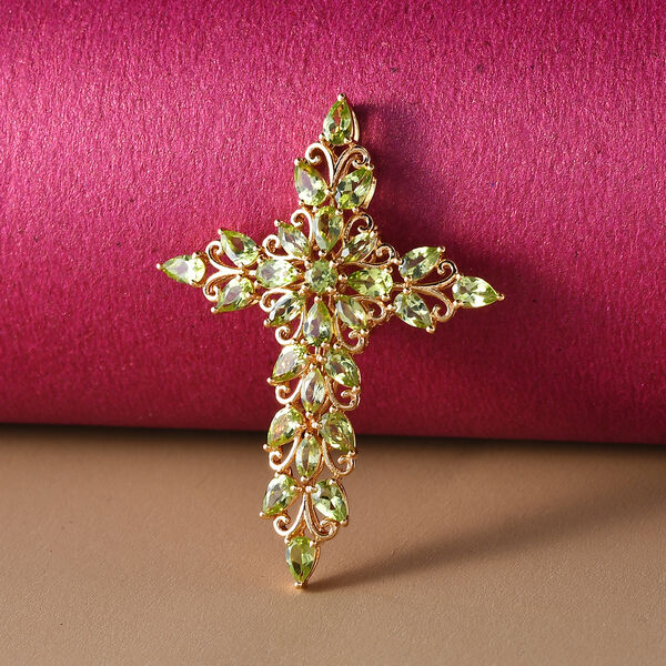 Nat&uuml;rlicher Peridot-Anh&auml;nger in Silber, 5,32 ct. image number 3