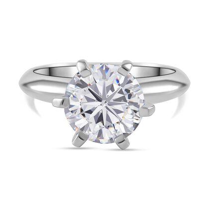 LUSTRO STELLA - Wei&szlig;er Zirkonia Ring 925 Silber rhodiniert (Gr&ouml;&szlig;e 18.00)