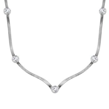 J Francis gefertigt mit SWAROVSKI Zirkonia Halskette ca. 45 cm 925 Silber rhodiniert