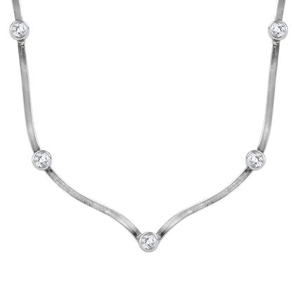 J Francis gefertigt mit SWAROVSKI Zirkonia Halskette ca. 45 cm 925 Silber rhodiniert