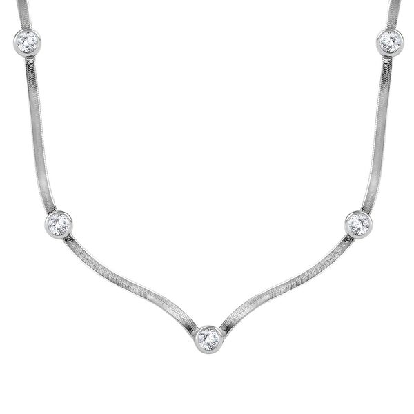 J Francis gefertigt mit SWAROVSKI Zirkonia Halskette ca. 45 cm 925 Silber rhodiniert image number 0