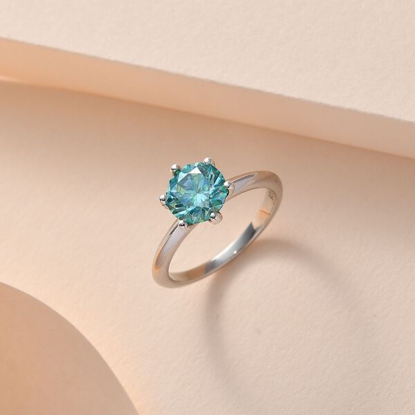 Gr&uuml;ner Moissanit-Ring - 1,45 ct. image number 2