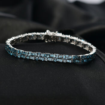 LUXURIANT SGL zertifiziertes SI Labor blaues Diamant 19cm Armband - 5 ct.