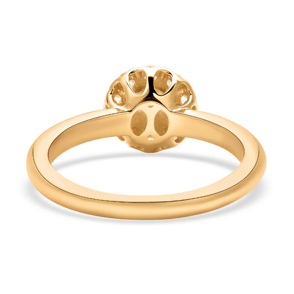 Natürlicher, äthiopischer Opal und weißer Zirkon-Ring, 925 Silber Gelbgold Vermeil  ca. 0,87 ct image number 6