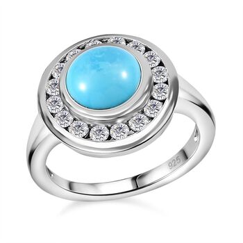 AA Sleeping Beauty T&uuml;rkis und Zirkon Ring - 2,57 ct.