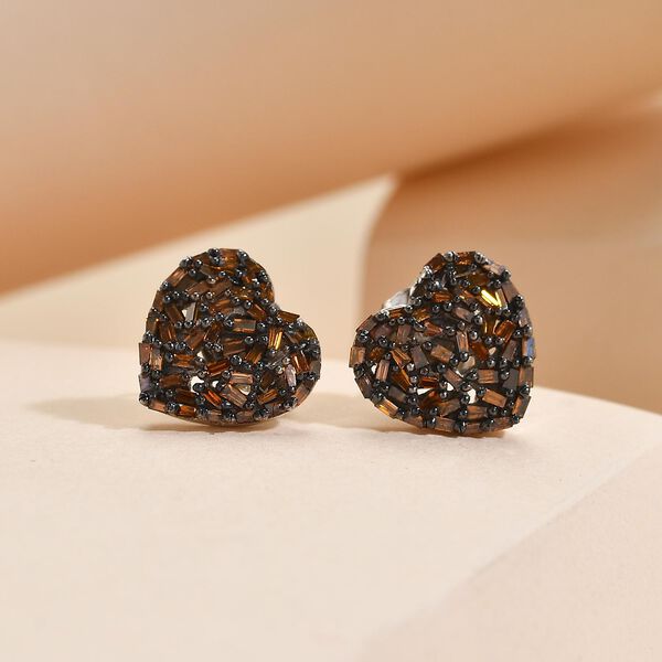 GP Heart Kollektion- Rote Diamant und blaue Saphir Ohrstecker - 0,89 ct. image number 2