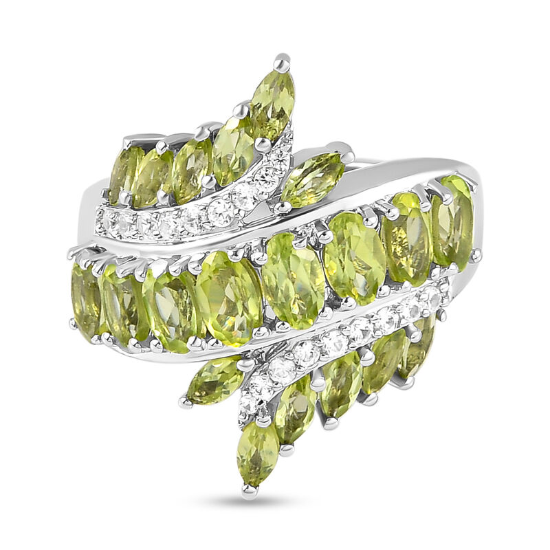 Natürlicher Peridot und Zirkon-Ring - 3,64 ct. image number 0