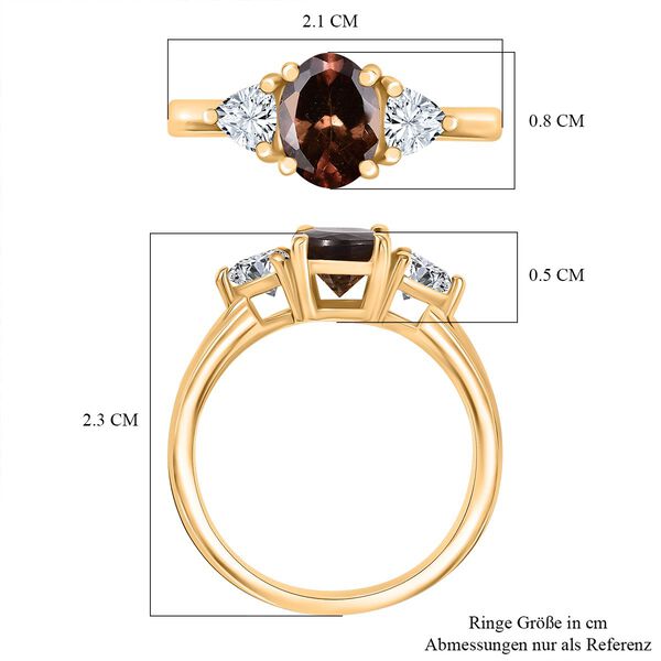 AA Nat&uuml;rlicher Bekily Farbwechsel Granat und Moissanit Ring - 1,98 ct. image number 7