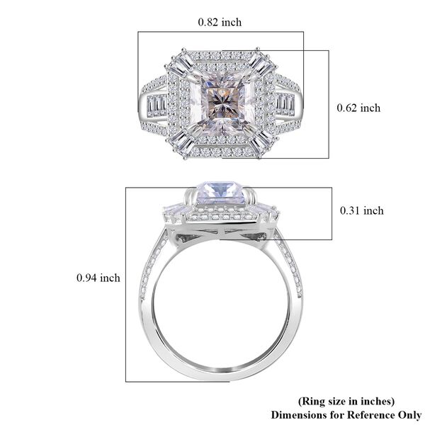 D'Joy Moissanit Ring und Anhänger mit 50cm Kette Oktagon image number 13