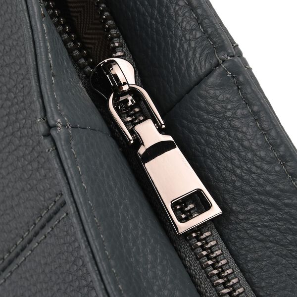 Leder-Crossbody-Tasche mit 3 Tragevarianten, 32x12x25 cm, Blau image number 9