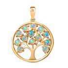 AA Natürlicher, äthiopischer Welo Opal Anhänger 925 Silber 750 Gelbgold Vermeil ca. 1.00 ct