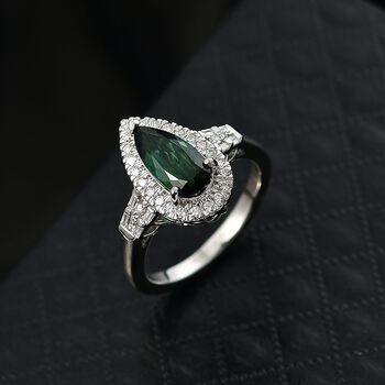 RHAPSODY AAAA Pirineu Lagoon Turmalin und Diamant Ring in 950 Platin - 1,44 ct.