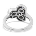 Tansanit und Zirkon Halo-Trilogie-Ring in Silber image number 5