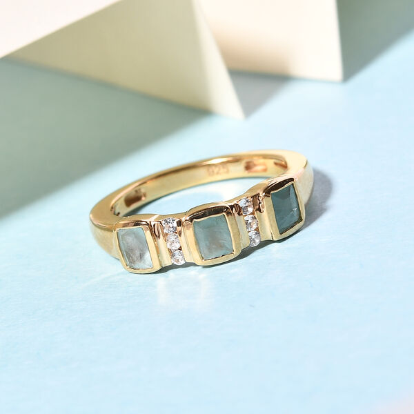 Grandidierit und Zirkon Trilogie Ring in Silber, 0,65 ct. image number 2