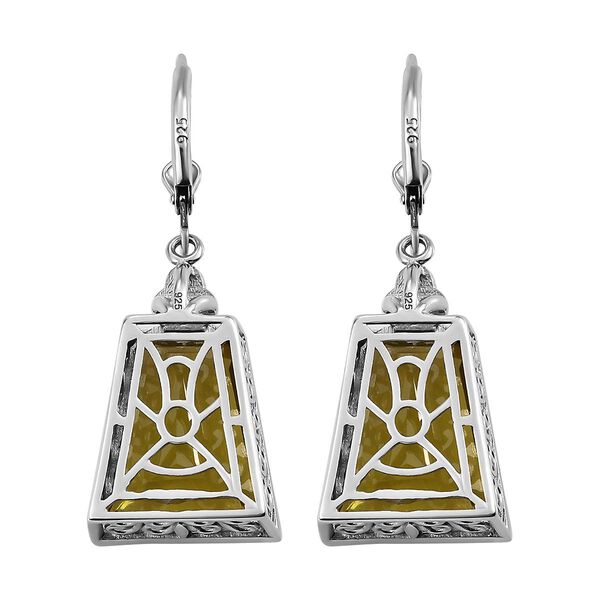 Ouro Verde-Quarz und Zirkon-Ohrhänger in Silber, 18,10 ct. image number 5