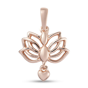 Lotusblume Yoga Herz Anh&auml;nger 925 Silber Ros&eacute;gold