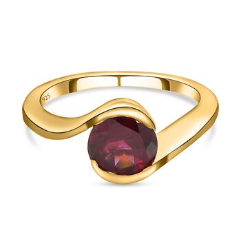 Rhodolith Granat-Ring, 925 Silber vergoldet (Gr&ouml;&szlig;e 19.00) ca. 1.53 ct