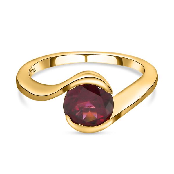 Rhodolith Granat-Ring, 925 Silber vergoldet  ca. 1,53 ct