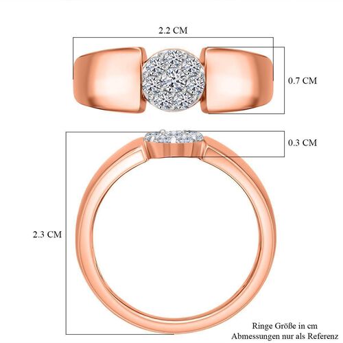 LUXURIANT DIAMOND - Lab Grown Diamant SI-GH Ring 925 Silber Roségold Vermeil (Größe 18.00) ca. 0.25 ct image number 5