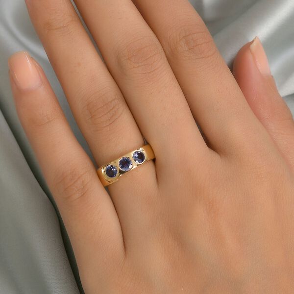 Tansanit Ring 925 Silber vergoldet  ca. 0,83 ct image number 3