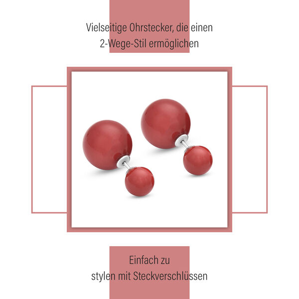 Mode rote Muschelperlen-Ohrstecker image number 13