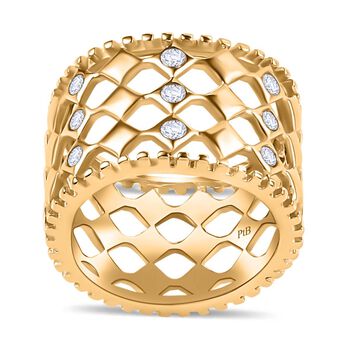 Wei&szlig;er Zirkonia-Ring in Goldton