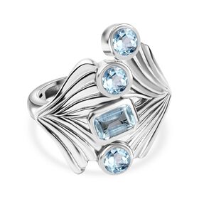 Himmelblauer Topas Ring Messing (Größe 19.00) ca. 1,72 ct