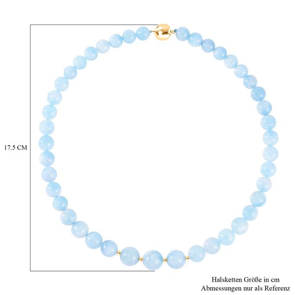 2er-Set- Aquamarin Perlen 50cm Halskette und Ohrringe- 485,50 ct. image number 5
