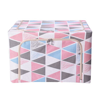 Aufbewahrungstasche Organizer mit Griff, Dreieckiges Muster, Wei&szlig; und Mehrfarbig