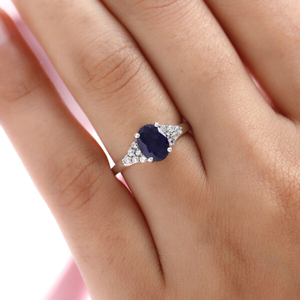 Masoala Saphir und weißer Zirkon-Ring - 2,14 ct. image number 3