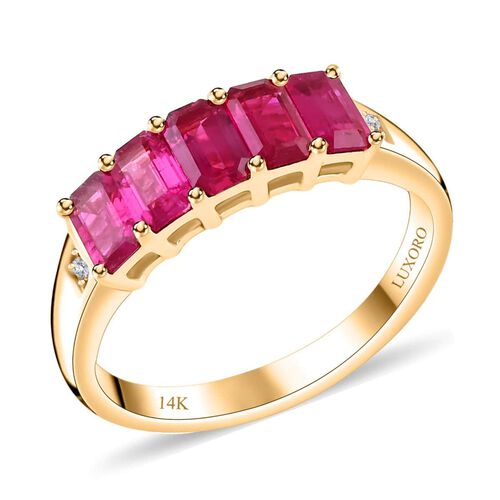 LUXORO zertifiziert und geprüft AAA burmesischer Rubin und Diamant Ring in 585 Gold - 1,50 ct. image number 0