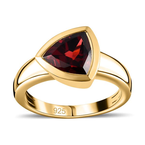 Mosambik Granat Ring, 925 Silber Gelbgold Vermeil, (Größe 17.00) ca. 2.69 ct image number 4