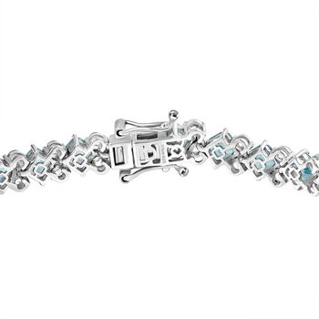 D&rsquo;joy AA Betroka Blauer Apatit, Wei&szlig;er Zirkon Armband ca. 20 cm 925 Silber rhodiniert ca. 15,38 ct.