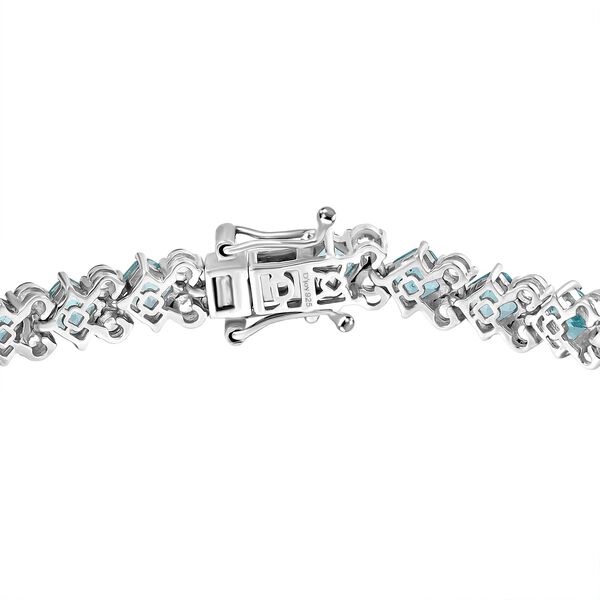 D&rsquo;joy AA Betroka Blauer Apatit, Wei&szlig;er Zirkon Armband ca. 20 cm 925 Silber rhodiniert ca. 15,38 ct. image number 4