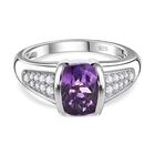 AA Marokkanischer Amethyst, Weißer Zirkon Ring 925 Silber platiniert (Größe 17.00) ca. 2,47 ct