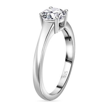 Moissanit Ring, 925 Silber rhodiniert - 0,75 ct.