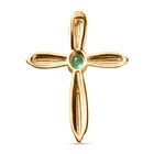 Kolumbianischer Smaragd Kreuz-Anhänger, 925 Silber vergoldet ca. 0.16 ct image number 4