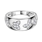Moissanit Ring 925 Silber platiniert (Größe 19.00) ca. 0,56 ct