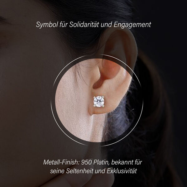 SGL zertifizierte VS-GH  Diamant-Ohrringe in 950 Platin - 0,50 ct. image number 2