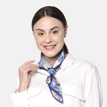 LA MAREY 100% nat&uuml;rlicher Maulbeerseiden Schal
 Material:100% Mulberry silk Gr&ouml;&szlig;e:52*52cm Weight:30g blue print
