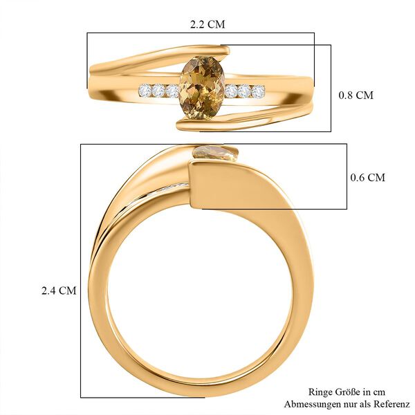 AA Nat&uuml;rlicher goldener Tansanit und Zirkon Ring - 0,53 ct. image number 6