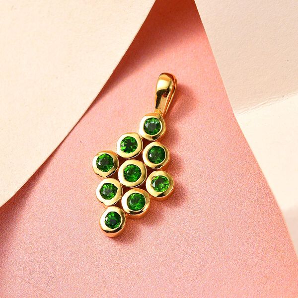 Nat&uuml;rlicher Chromdiopsid Anh&auml;nger, 925 Silber vergoldet ca. 0.67 ct image number 3